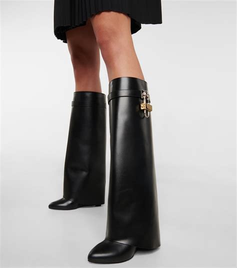 givenchy leather shark lock heels|givenchy shark boot sale.